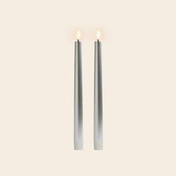 Uyuni 2er-Set LED-Tischkerzen – Silber