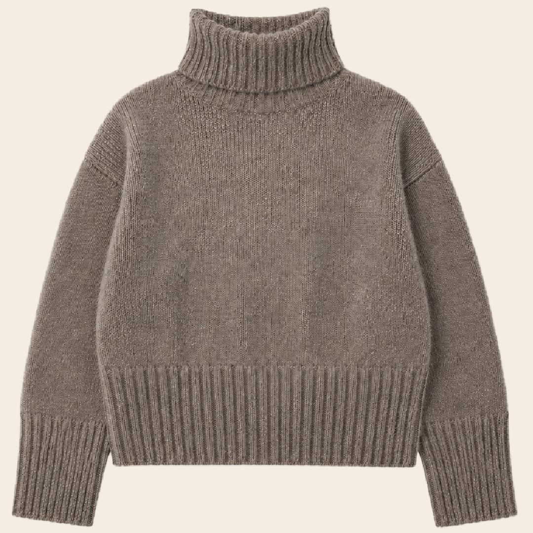 The Knitwit Stable trui 'Ember' wol - taupe melange
