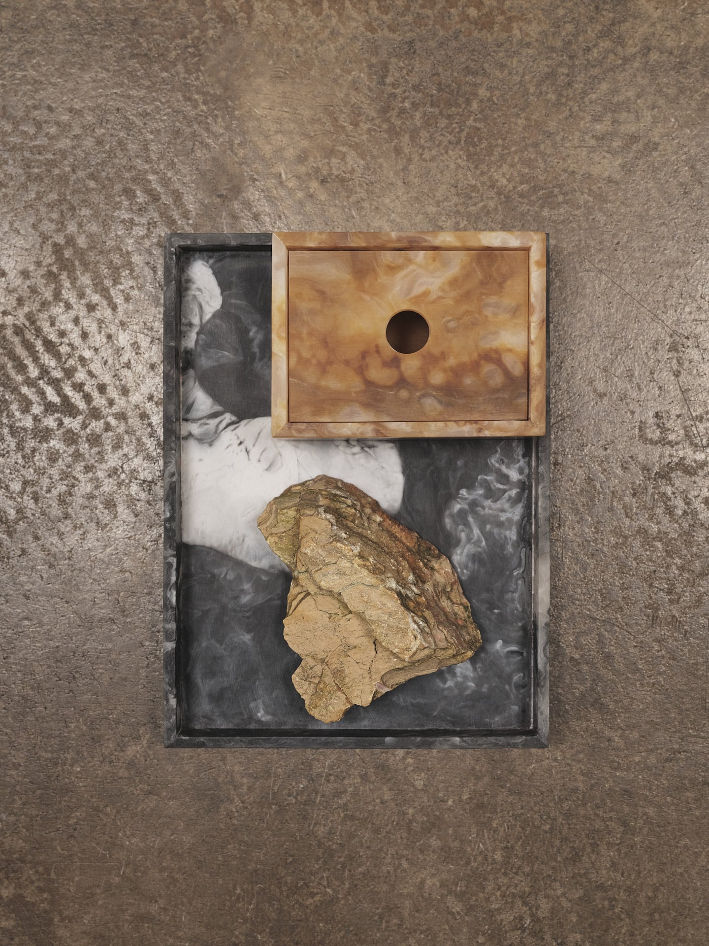 Ferm Living box 'Mist' hars - kelp