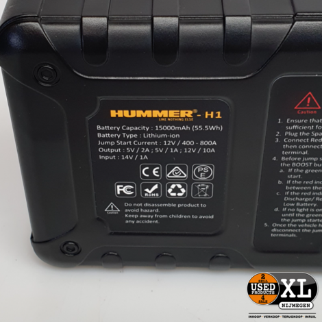 Hummer H1 Acculader 15000 mAh | Nette Staat