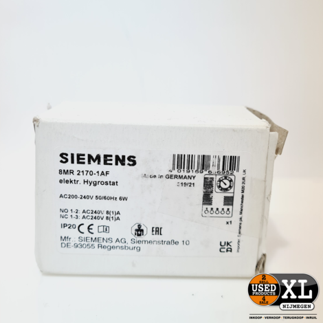 Siemens Hygrostaat 8MR2170-1AF 230 V | Nieuw in Doos