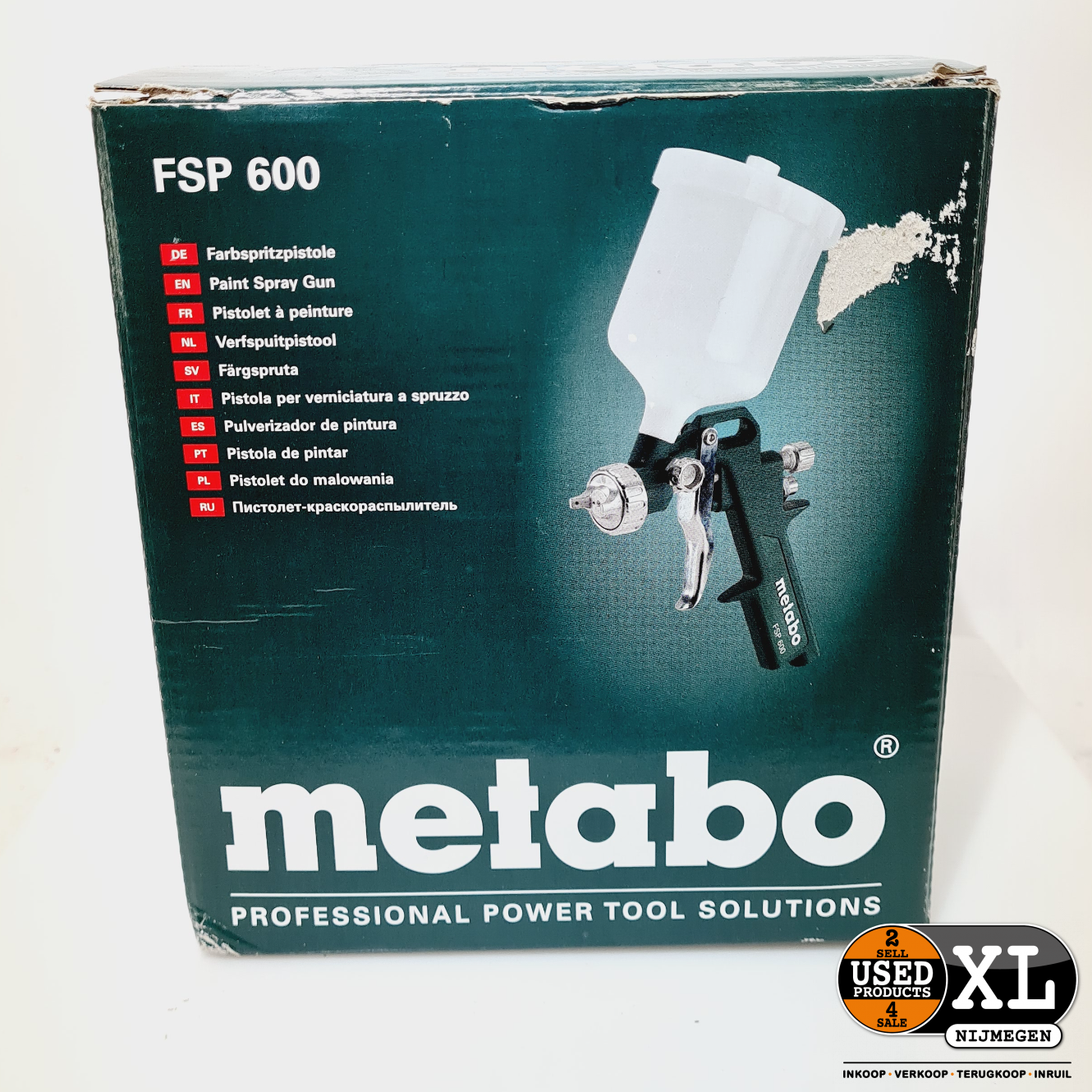 Metabo FSP 600 Verfspuit Lucht met Bovenbeker Doos | Nieuwstaat - Used Products Nijmegen XL