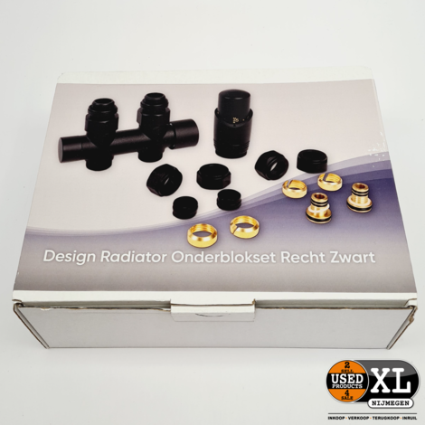 SaniFit Luxe Radiator Onderblok Set Thermostatisch Zwart | Nieuw in Doos