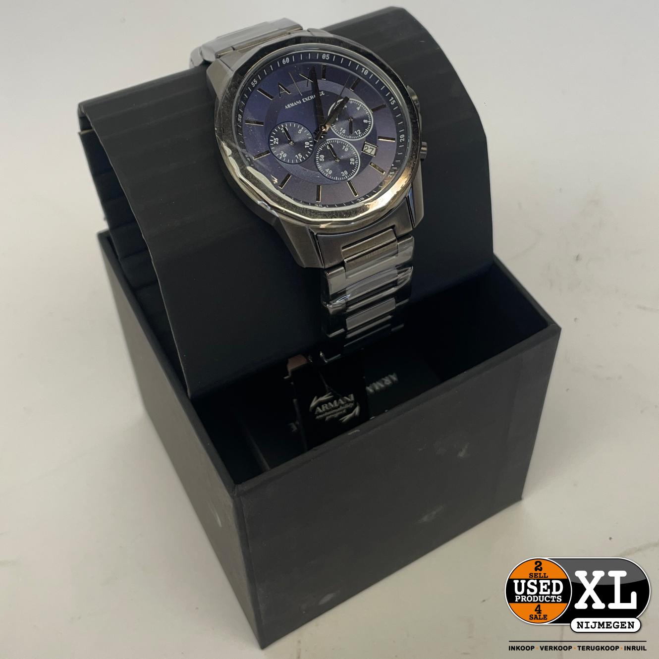 XL Exchange Blauw Products Antraciet met Nijmegen AX1731 Armani Nieuws - | Used Heren Horloge