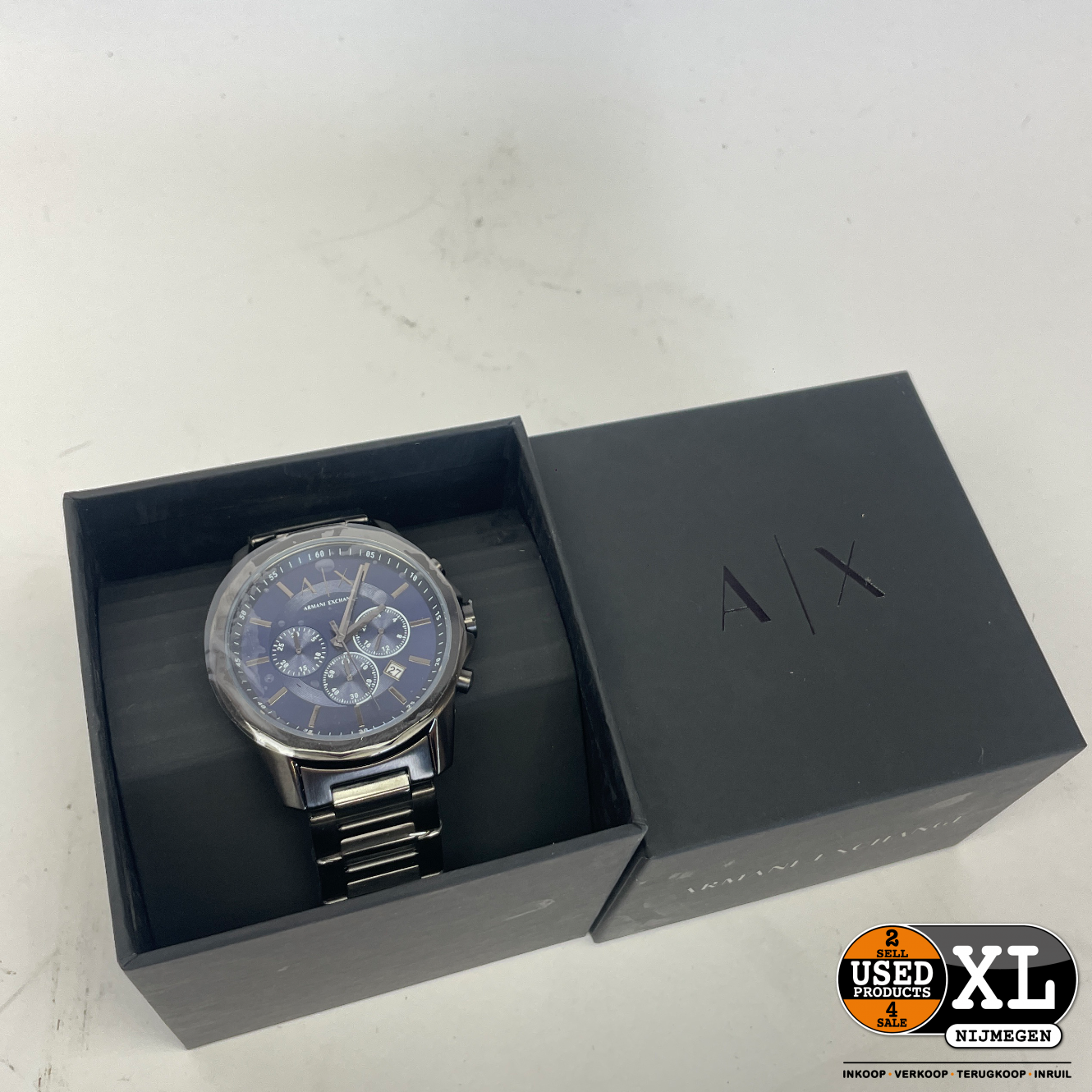 XL Exchange Nieuws Nijmegen Horloge met - Armani Products | Heren AX1731 Blauw Used Antraciet