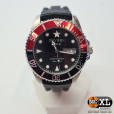 Oxygen Oxygen Diver 44 Heren Horloge Zwart/Rood/Zilver 47 mm | Nette Staat