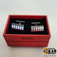 Hugo Boss E-Snakeskin Machetknopen Zilverkleurig in Doos | Nieuwstaat