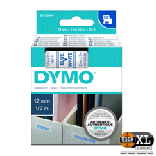 Dymo Tape 45014 12mm blauw/wit I Nieuw in Doos