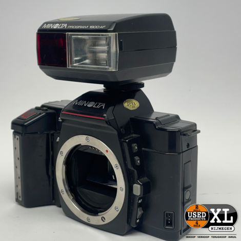 Minolta Maxxum 5000 w/AF 35mm Film SLR &amp; Minolta Program Flash 1800 AF I Goede Staat