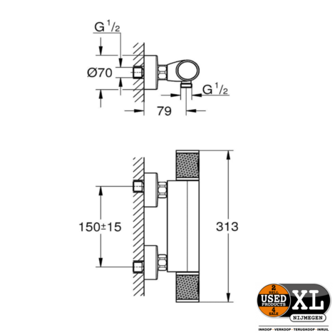 GROHE QuickFix Precision Feel Thermostatische Douchekraan I Nieuw Zonder Doos