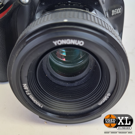 Nikon Camera D5100 met Yongnuo 50mm F/1.8 EF | Nette Staat