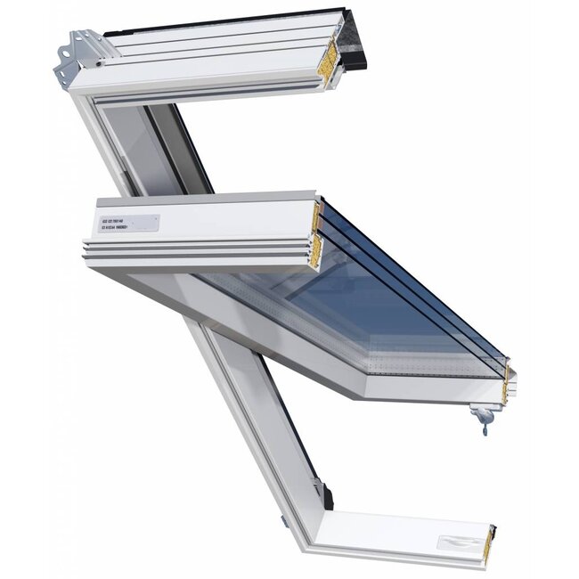 Intura Kunststof tuimel dakraam IGOV N21 55x98cm,  triple glas zonwerend, ventilatie, onderhoudsarm, Uw = 0,86 W/m2K