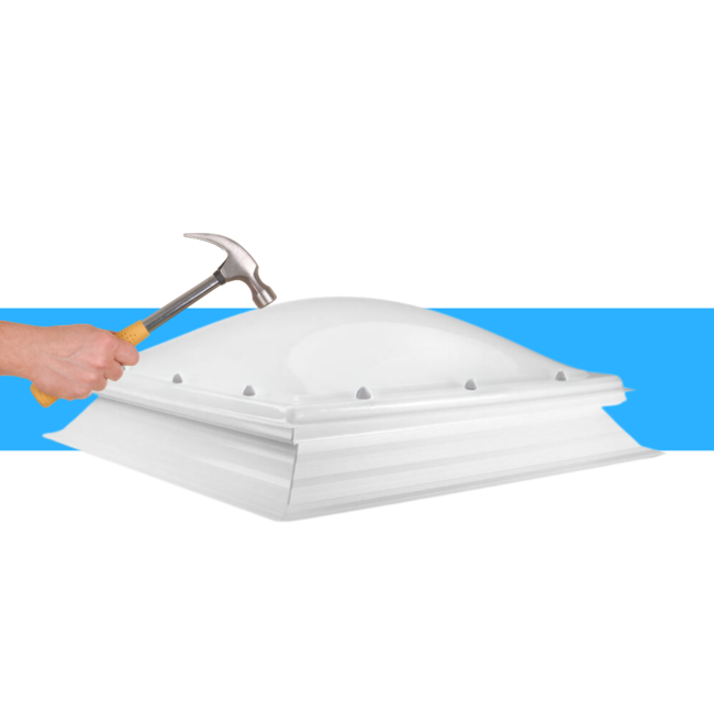 Domelite Lichtkoepel OPAAL slagvast driewandig polycarbonaat met PVC opstand SUPERDEAL