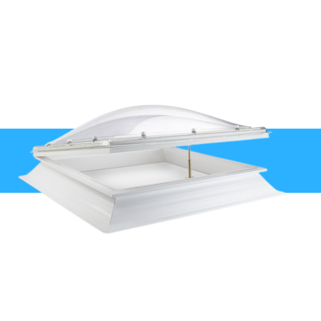 Domelite Lichtkoepel Domelite met ventilatie opstand - glashelder DUBBELWANDIG acrylaat  SUPERDEAL