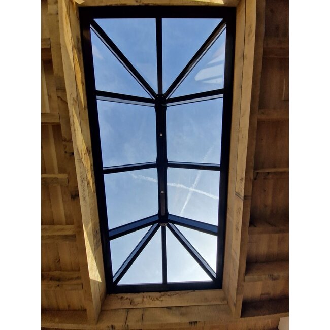 Intura Aluminium lichtstraat zadeldak met wolfseinden