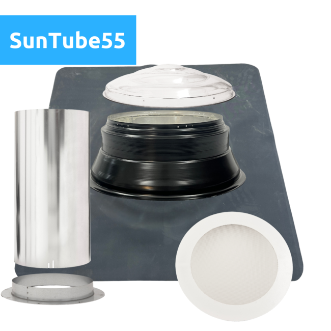 Intura Suntube55 - de lichttunnel voor het platte dak met een diameter van 55cm en koepel