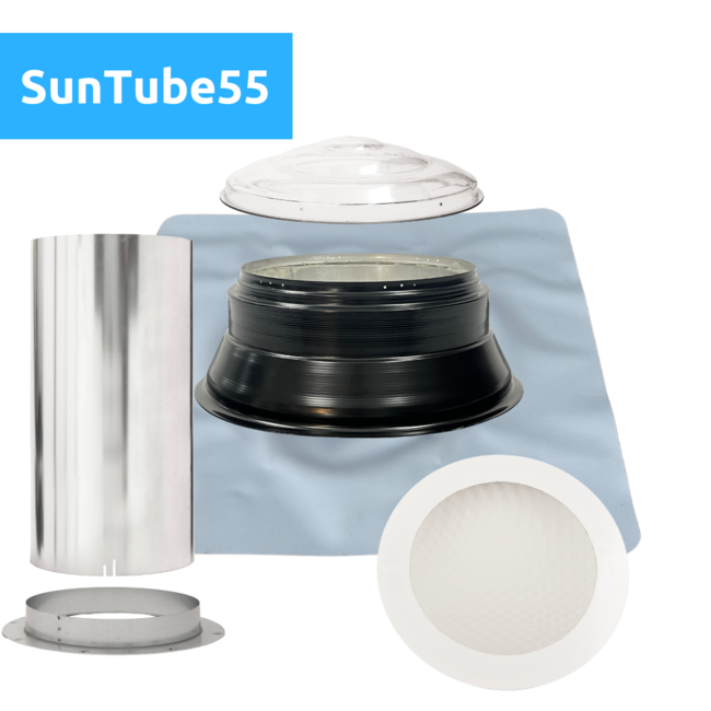 Intura Suntube55 - de lichttunnel voor het platte dak met een diameter van 55cm en koepel