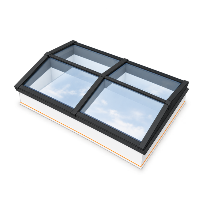 Intura Lichtstraat Zadeldak - 125x200 - 4 glasvlakken dubbel glas zonwerend
