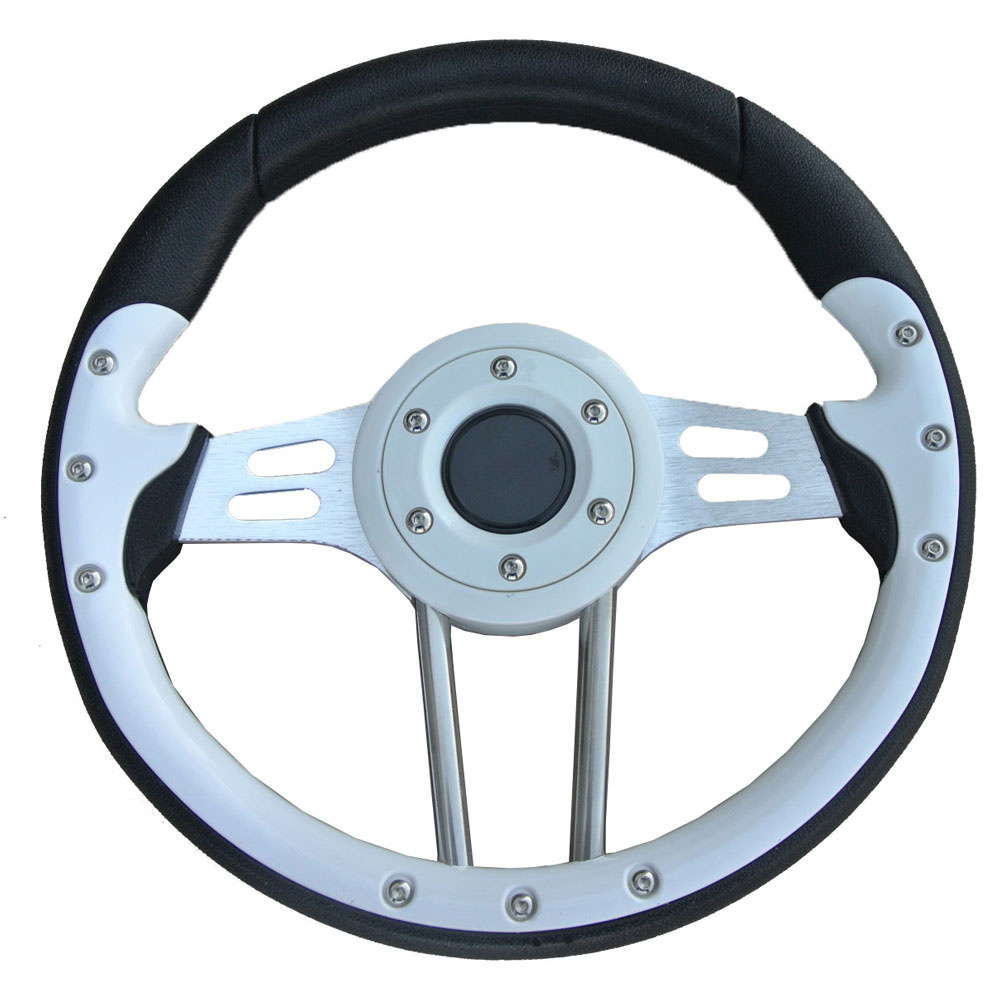 HIBO HIBO Sport Stuurwiel Boot Zwart/Wit Chroom