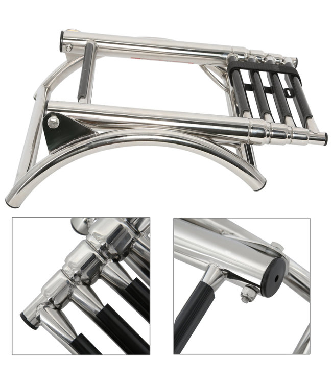 HIBO Zwemtrap Rubberboot 4-treden RVS