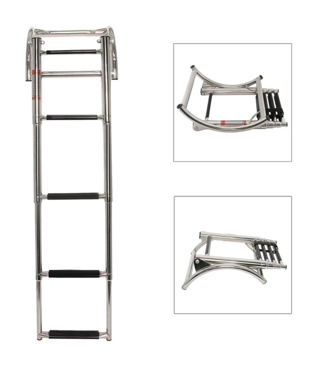 HIBO Zwemtrap Rubberboot 4-treden RVS