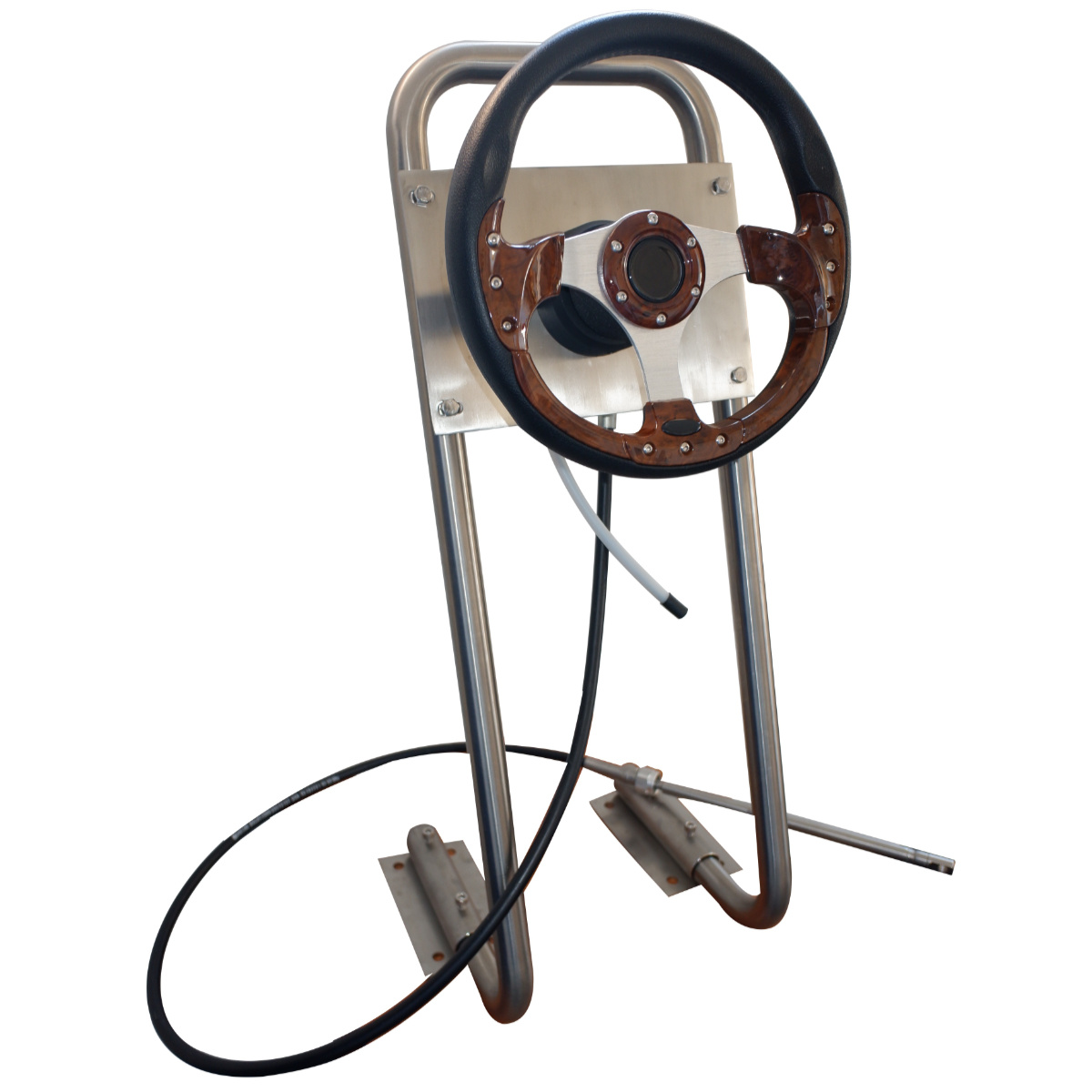 HIBO Rubberboot Stuursysteem M58 Met Sportstuur Wood/Zwart