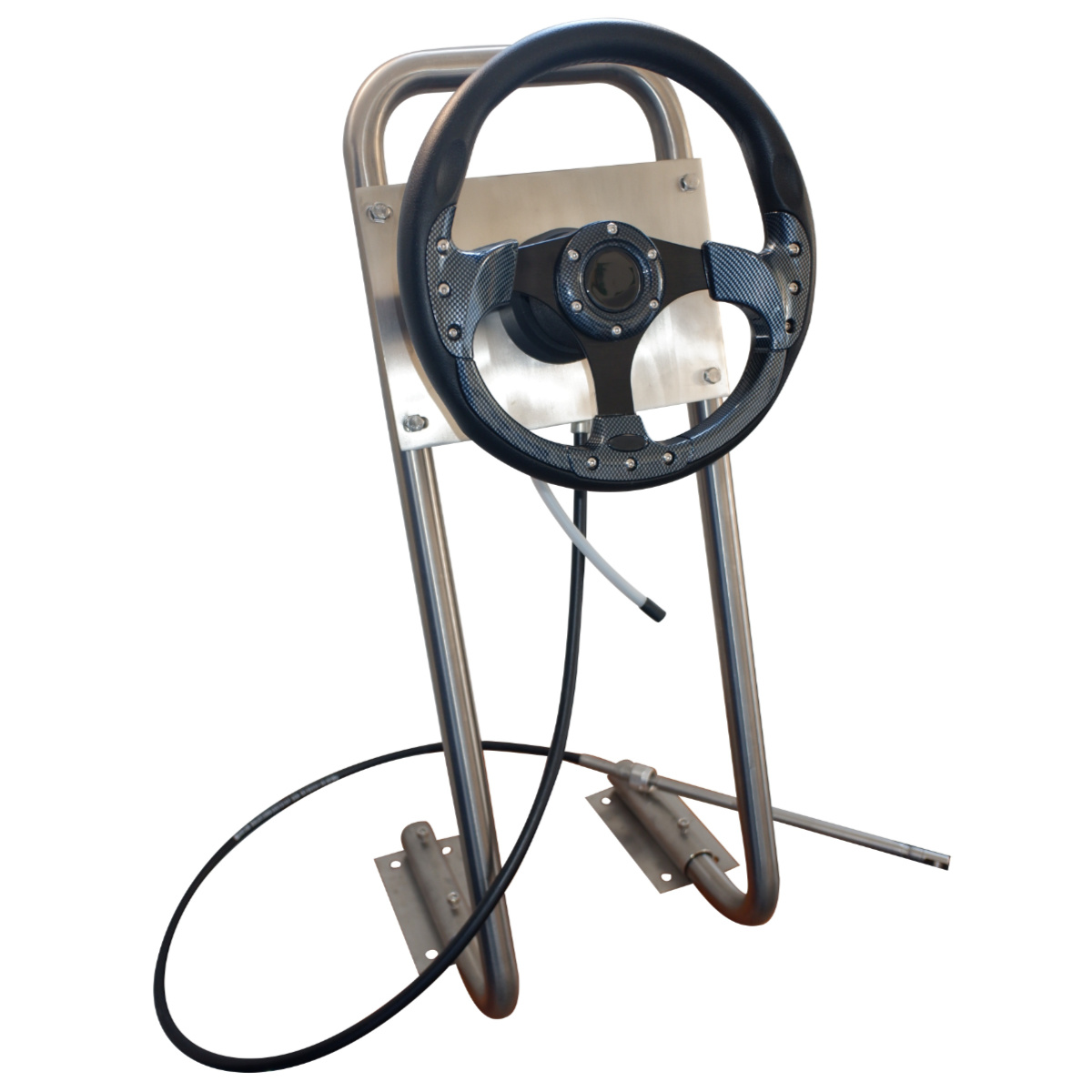 HIBO Rubberboot Stuursysteem M58 Met Sportstuur Zwart/Carbon Look
