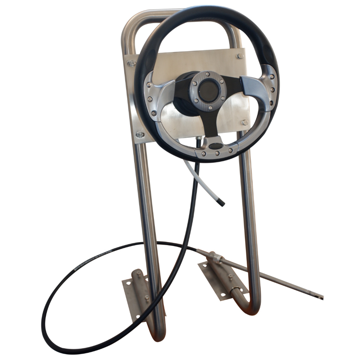 HIBO Rubberboot Stuursysteem M58 Met Sportstuur Titanium/Zwart