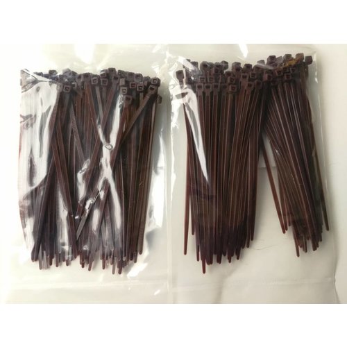 SkirmShop Nylon Plastic Cable Tie Wraps 200 Pcs Brown