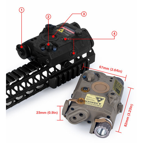 WADSN PEQ15 Aiming Devices (Green Laser & White Light) Polymer