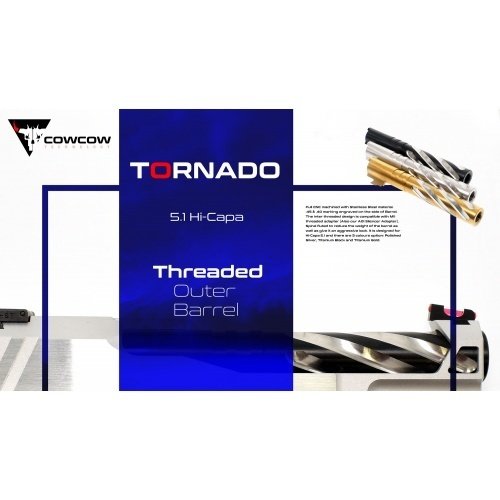 Cow Cow Technology Tornado 5.1 Threaded Outer  Barrel (.45 Marking) - Gold