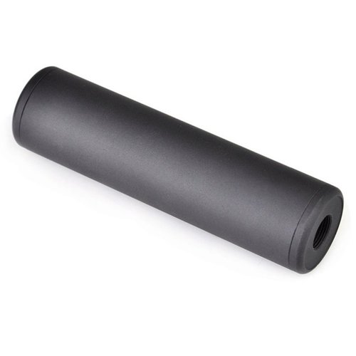 Metal 130x35mm Smooth Style Sound Suppressor - Black