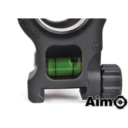 Aim-O Montura para Mira Telescópica Regulable con Nivel 1 Pulgada hasta 30mm- Negro