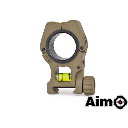 Aim-O Scope Mount Rings with Level 1Inch to 30mm- FDE