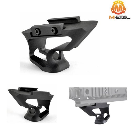 Metal CNC Picattini System Short Angled Grip - Black