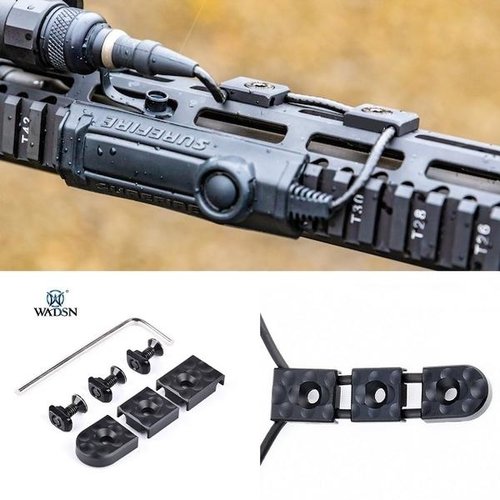 WADSN KeyMod & M-lok WireGuide System for Remote Switch - Black (with Logo)