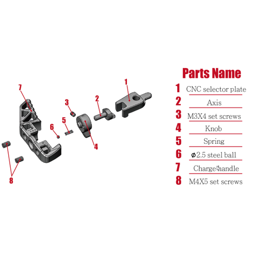 CTM AAP01 Selector Switch Charging Handle Type A - Gun Metal Gray