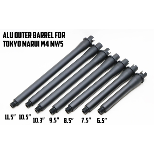Revanchist Set Cañón Externo de Aluminio (6,5" , 7") para Marui M4 MWS MTR - Negro Revanchist Set Cañón Externo de Aluminio (6,5" , 7") para Marui M4 MWS MTR - Negro