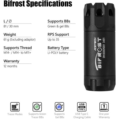 Acetech Trazador Bifrost (Llama Multicolor) - Negro Acetech Trazador Bifrost (Llama Multicolor) - Negro