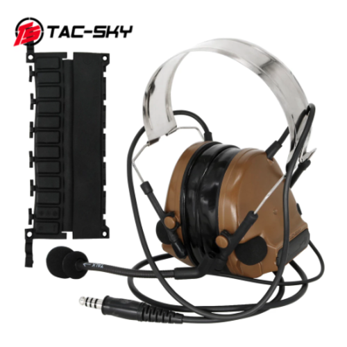 Tac-Sky Auriculares Comtac III Dual-Pass (Almohadillas de Silicona) - FDE