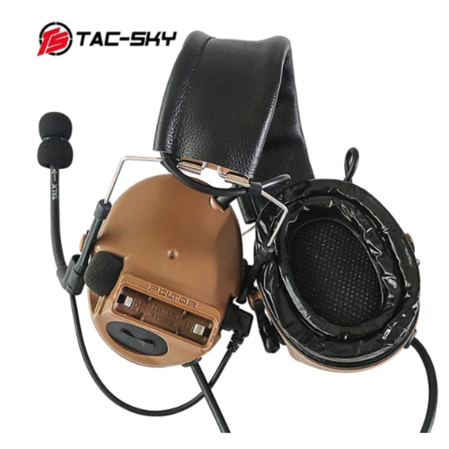 Tac-Sky Auriculares Comtac III Dual-Pass (Almohadillas de Silicona) - FDE