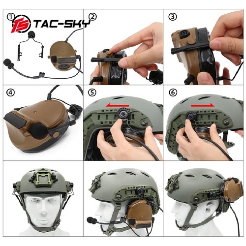 Tac-Sky Acople para Rail de Casco ARC COMTAC Mark - FDE Tac-Sky Acople para Rail de Casco ARC COMTAC Mark - FDE