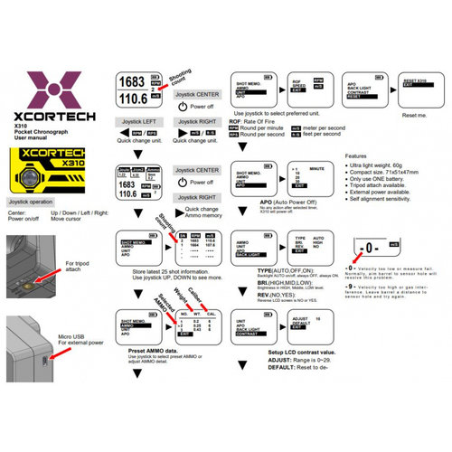 XCORTECH Cronógrafo de Bolsillo Xcortech X310