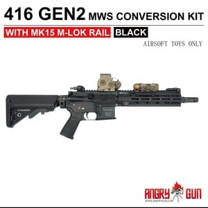 AngryGun 416 Gen 2 MWS Conversion Kit With MK15 M-Lok Black Rail