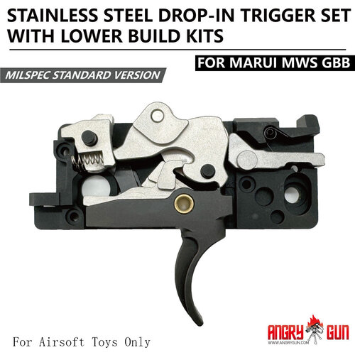 AngryGun MWS Stainless Steel Drop-In Trigger Set with Lower Build Kits - Milspec Standard Version