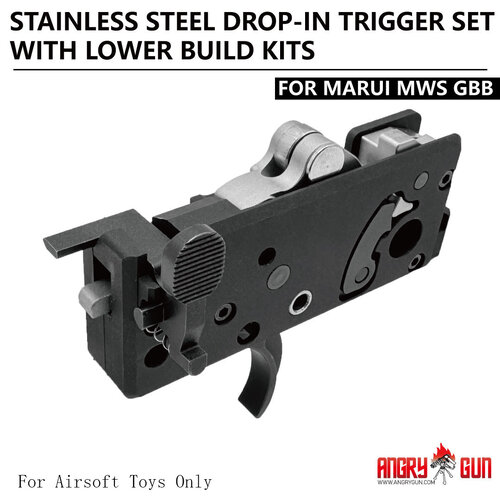 AngryGun MWS Stainless Steel Drop-In Trigger Set with Lower Build Kits - Milspec Standard Version