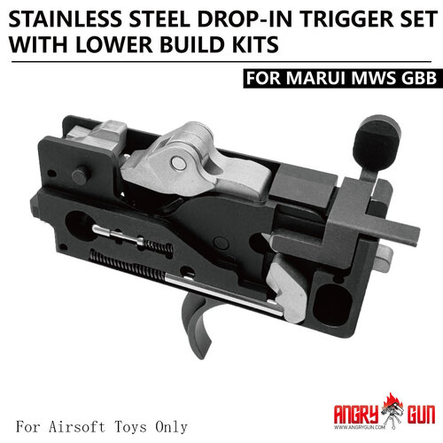 AngryGun MWS Stainless Steel Drop-In Trigger Set with Lower Build Kits - Milspec Standard Version