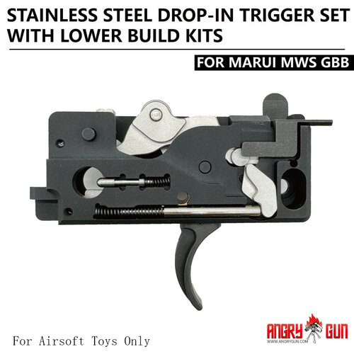 AngryGun MWS Stainless Steel Drop-In Trigger Set with Lower Build Kits - Milspec Standard Version