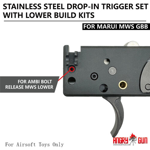 AngryGun MWS Stainless Steel Drop-In Trigger Set with Lower Build Kits - Milspec Standard Version