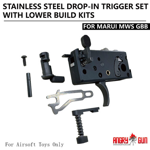 AngryGun MWS Stainless Steel Drop-In Trigger Set with Lower Build Kits - Milspec Standard Version